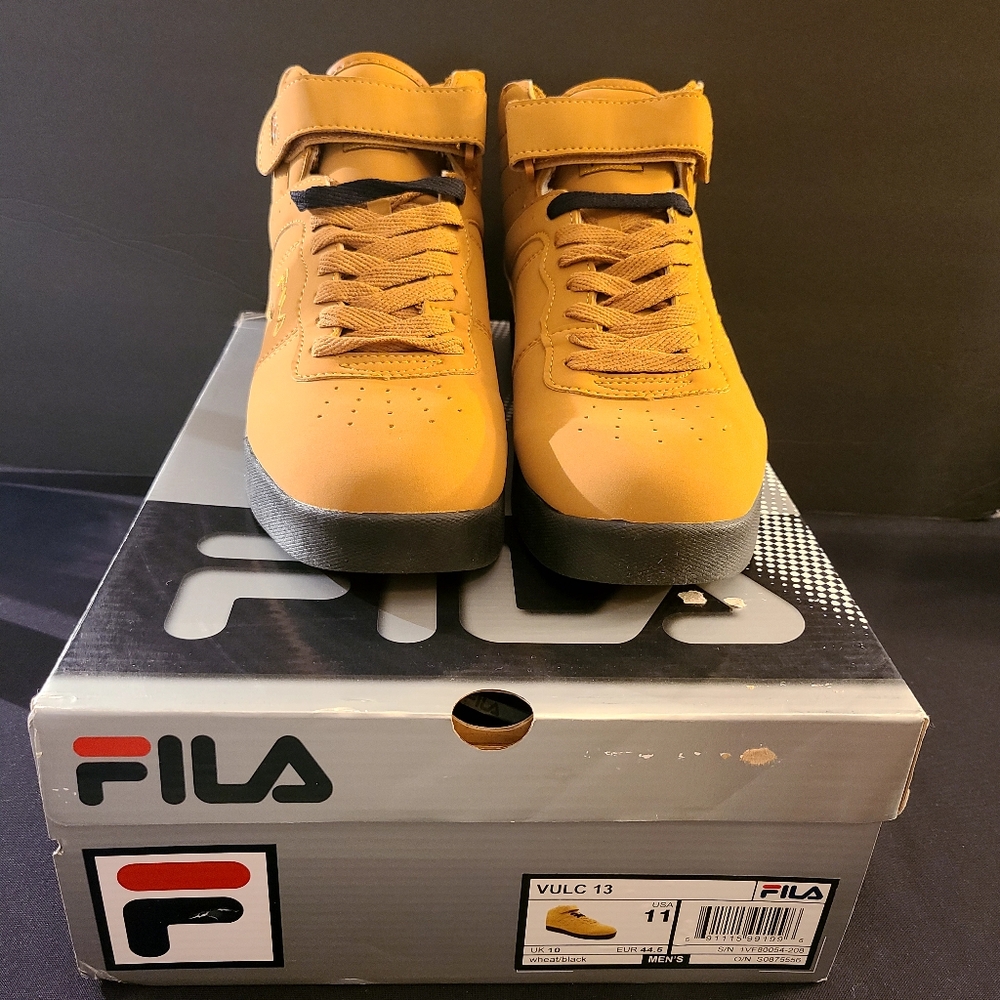 90s Fila Vulc 13 Brown+Black Mid-top Sneakers Sz 11 New Skater Streetwear Grunge